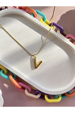 گردنبند جواهر طلائی زنانه برنجی Claritas Takı - کد 744632057