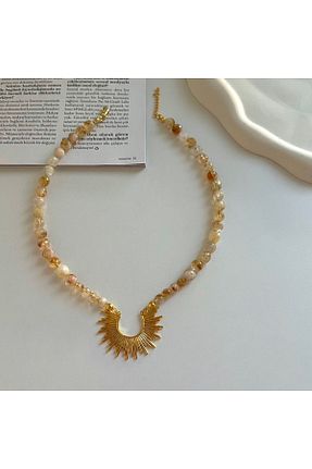 گردنبند جواهر طلائی زنانه سنگ طبیعی ORFE JEWELRY - کد 847465177