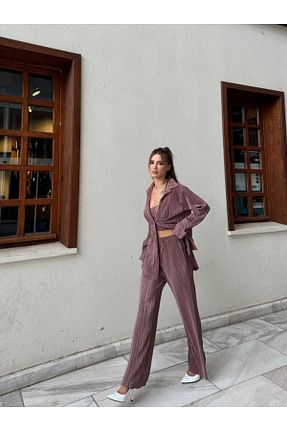 ست بالاتنه و پائین تنه صورتی زنانه بافتنی Butik - کد 847590814