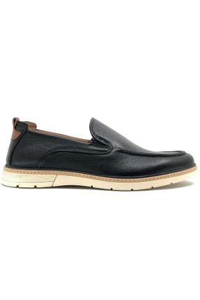 کفش کژوال مشکی مردانه چرم طبیعی پاشنه کوتاه ( 4 - 1 cm ) پاشنه ساده کد 828856961