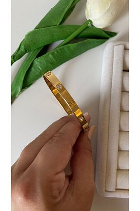 دستبند استیل (فولاد) طلائی زنانه استیل (فولاد) Aksesuar - کد 839490953