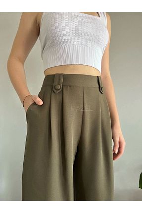 شلوار خاکی زنانه پارچه polle - کد 847350037