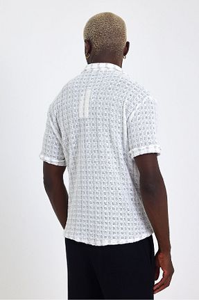 پیراهن طوسی مردانه اورسایز İLKCET MODA - کد 847348906