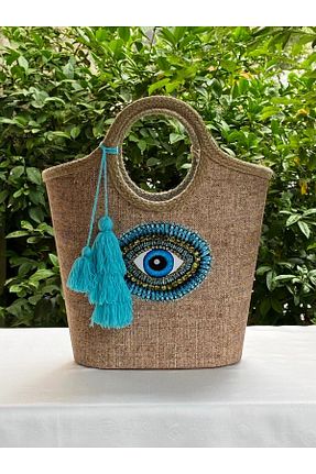 کیف ساحلی خاکی زنانه پارچه ای çanta tasarımcısı - کد 742448004
