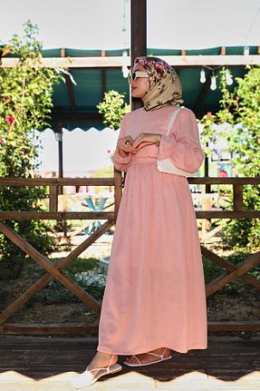 لباس صورتی زنانه بافتنی Moda Lippa - کد 847103981