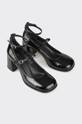 کفش پاشنه بلند کلاسیک مشکی زنانه چرم خالص Elle - کد 847422928