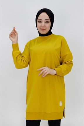 سوئیشرت سبز زنانه پنبه (نخی) بافتنی اورسایز بدون جیب کد 810299296