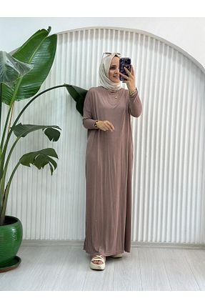 لباس حجاب صورتی اورسایز Selma Butik - کد 847458007
