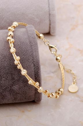دستبند نقره طلائی زنانه کد 42168868