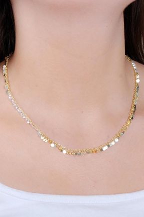 گردنبند نقره طلائی زنانه کد 135801168