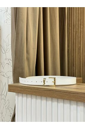 کمربند سفید زنانه چرم مصنوعی MUJGANERDOGANDESIGN - کد 829701916