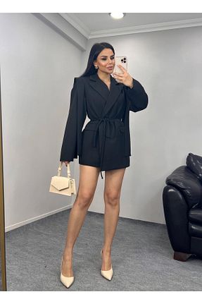کت بلیزر مشکی زنانه بافتنی Ekim Store - کد 847538953