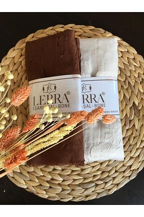 شال قهوه ای زنانه پنبه ای Lerra - کد 349722194