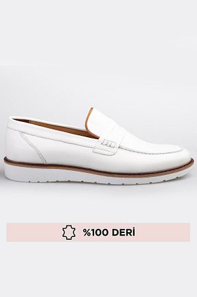 کفش کلاسیک سفید مردانه چرم خالص maximoda - کد 847567932