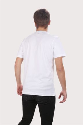 تی شرت سفید مردانه رگولار یقه هفت پنبه (نخی) کد 125368982