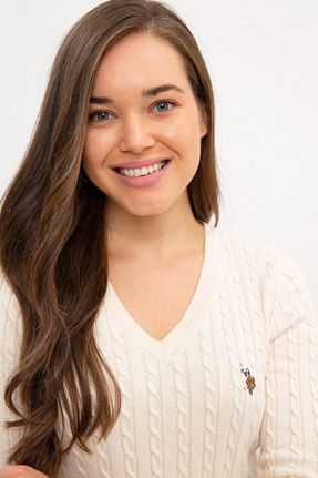 پلیور سفید زنانه ساده U.S. Polo Assn. - کد 125830270