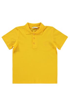 تی شرت زرد بچه گانه رگولار یقه پولو تکی کد 819970845