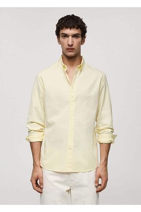 پیراهن زرد مردانه رگولار MANGO Man - کد 816559825