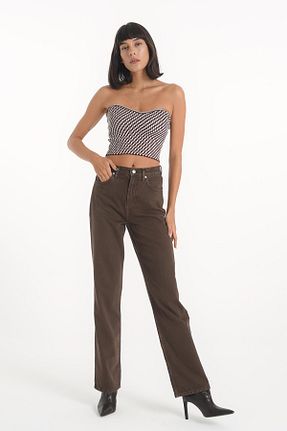 شلوار جین قهوه ای زنانه رگولار CROSS JEANS - کد 184479362