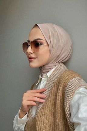 شال قهوه ای زنانه پنبه (نخی) کد 735693991