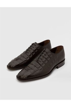 کفش کلاسیک قهوه ای مردانه چرم طبیعی پاشنه کوتاه ( 4 - 1 cm ) پاشنه ساده کد 352998768