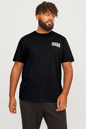 تیشرت سایز بزرگ مشکی مردانه سایز بزرگ Jack & Jones - کد 847440400