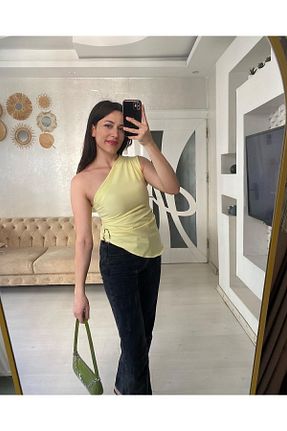 بلوز زرد زنانه ساده Edanın Butiği - کد 833565170