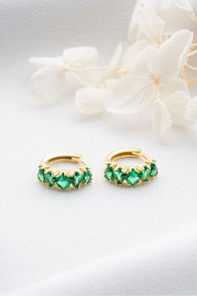 گوشواره نقره طلائی زنانه 925 عیار Şimal Silver - کد 786687239