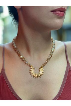 گردنبند جواهر طلائی زنانه سنگ طبیعی ORFE JEWELRY - کد 847465177