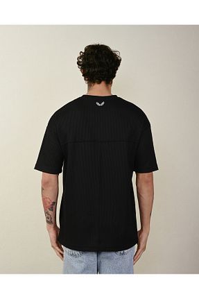 تیشرت مشکی مردانه گشاد İLKCET MODA - کد 837707803