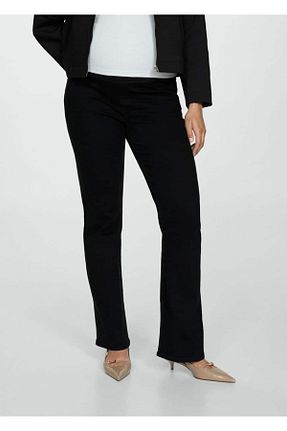 شلوار جین مشکی زنانه رگولار MANGO - کد 847575052