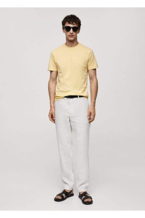 تی شرت زرد مردانه رگولار یقه خدمه کد 833308197