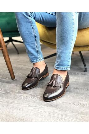 کفش کلاسیک قهوه ای مردانه چرم خالص NYZ - کد 833615205