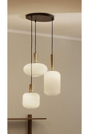 لوستر سفید شیشه demet habek mylights - کد 846679733