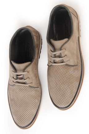 کفش کژوال قهوه ای مردانه چرم طبیعی پاشنه کوتاه ( 4 - 1 cm ) پاشنه ساده کد 844764644