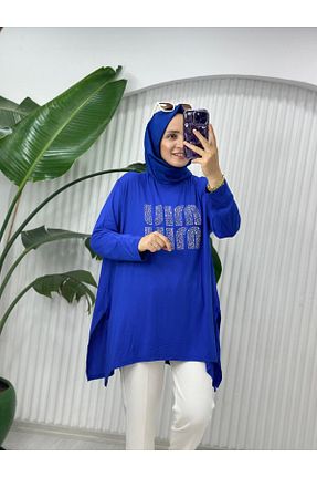 تونیک حجاب آبی زنانه بافتنی Marka - کد 847748193