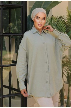 پیراهن سبز زنانه اورسایز BUTİKTAŞ - کد 846747578