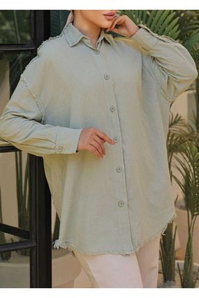 پیراهن سبز زنانه اورسایز BUTİKTAŞ - کد 846747578