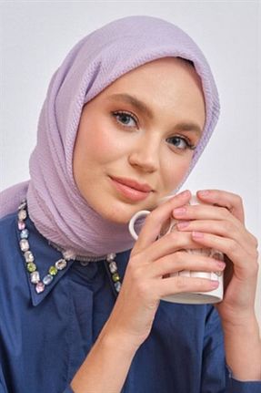 شال بنفش زنانه پنبه ای Şalland - کد 349230024