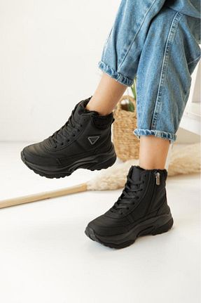 بوت مشکی زنانه پشمی پاشنه ضخیم پاشنه متوسط ( 5 - 9 cm ) Gore-Tex کد 163546407