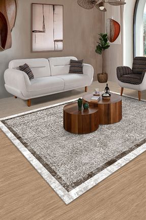فرش قهوه ای قابل شستشو Halise Home - کد 847775626