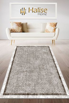 فرش قهوه ای قابل شستشو Halise Home - کد 847775626