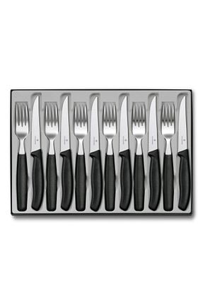 قاشق و چنگال و کارد مشکی 6 نفره VICTORINOX - کد 123489858
