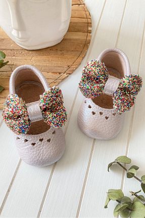 پاپوش بنفش بچه گانه چرم خالص Li Puna - کد 267686947