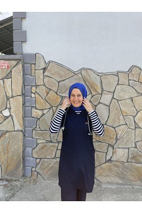 ست بالاتنه و پائین تنه حجاب سرمه ای زنانه رگولار haceryılmaz - کد 765687693