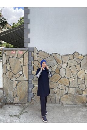 ست بالاتنه و پائین تنه حجاب سرمه ای زنانه رگولار haceryılmaz - کد 765687693
