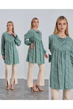 بلوز بارداری سبز زنانه پنبه ای LİYACA - کد 847521723