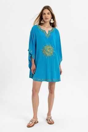 لباس فیروزه ای زنانه بافتنی Deriderim - کد 823894840