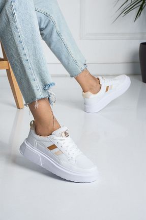 کفش اسنیکر سفید زنانه بند دار ICELAKE - کد 254500760