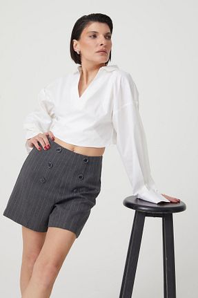 شلوارک و برمودا طوسی زنانه Straight Charm in Urban - کد 785126104